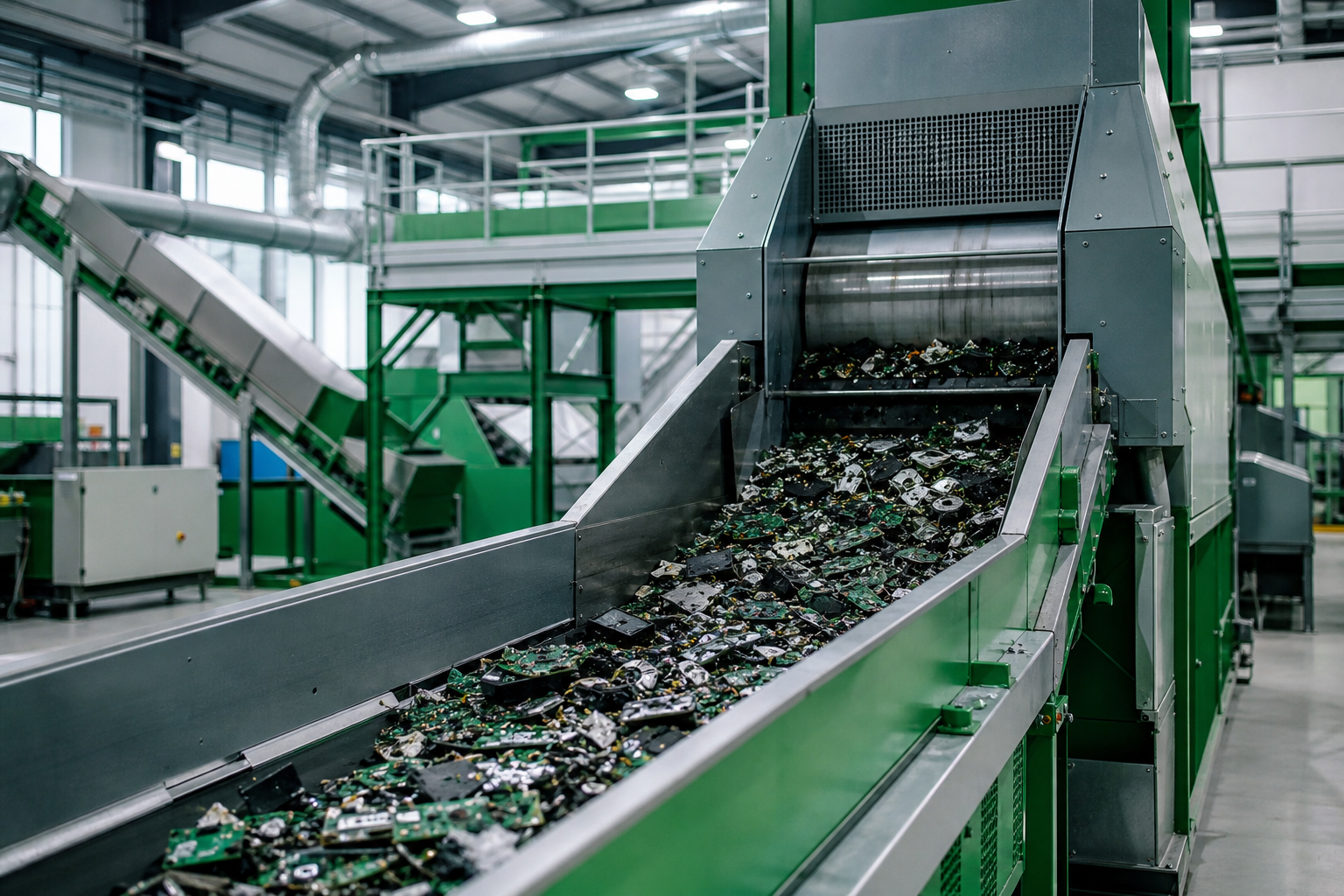 Industrial e-waste processing equipment